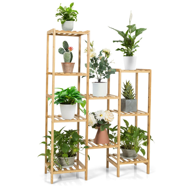 9/11-Tier Bamboo Plant Stand for Living Room Balcony Garden