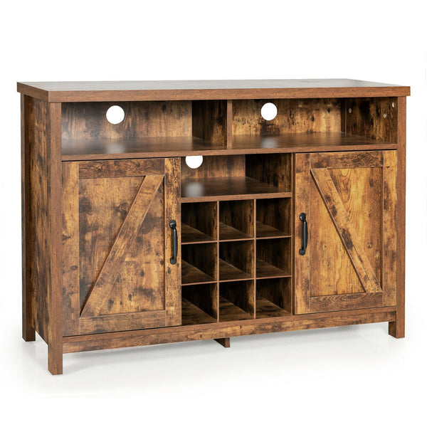 Farmhouse Sideboard with Detachable Wine Rack and Cabinets