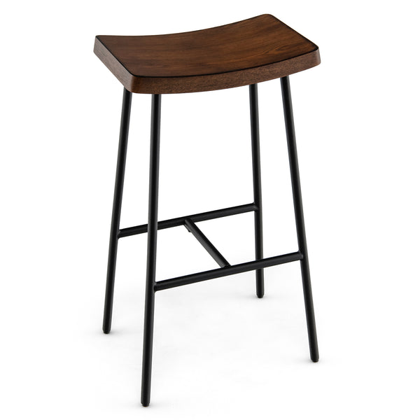 29'' Industrial Saddle Bar Stool with Metal Legs