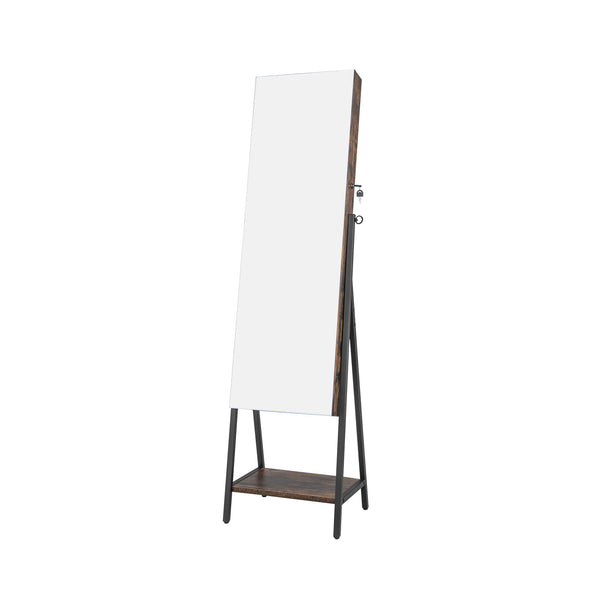 Freestanding Jewelry Cabinet with Full-Length Mirror