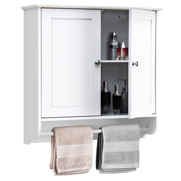 Wall Mounted Bathroom Storage Medicine Cabinet with Towel Bar