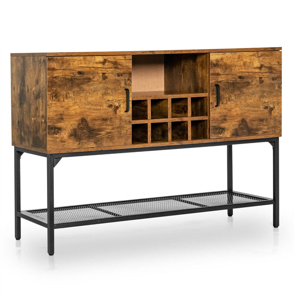 Industrial Kitchen Buffet Sideboard with Wine Rack and 2 Doors