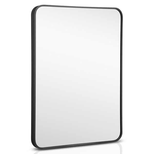 Metal Framed Bathroom Mirror with Rounded Corners