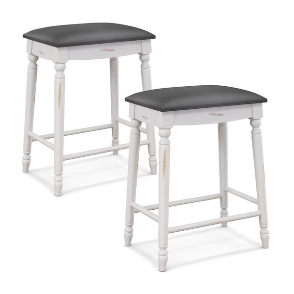 24Inch/ 29 Inch Bar Stool Set of 2 with Padded Seat Cushions and Wood Legs