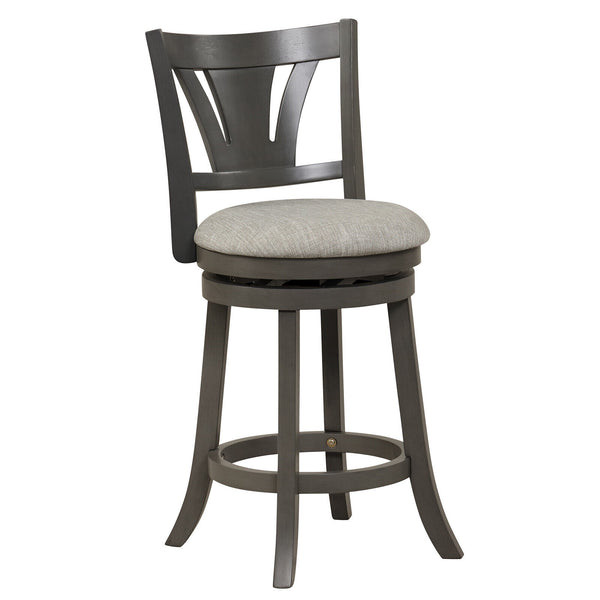 26.5 Inch/30.5 Inch Swivel Bar Stool with Backrest Soft Cushioned Seat and Footrest Gray