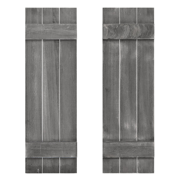 36 x 11 Inch Farmhouse Paulownia Wood Window Shutters Set of 2 for Windows