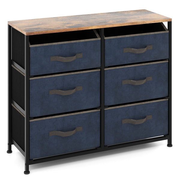 6-Drawer Dresser with Metal Frame and Anti-toppling Devices