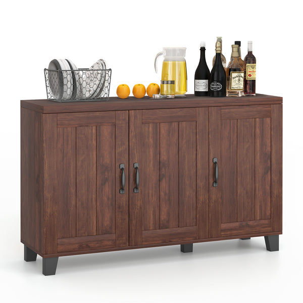 3-Door Buffet Sideboard with Adjustable Shelves and Anti-Tipping Kits