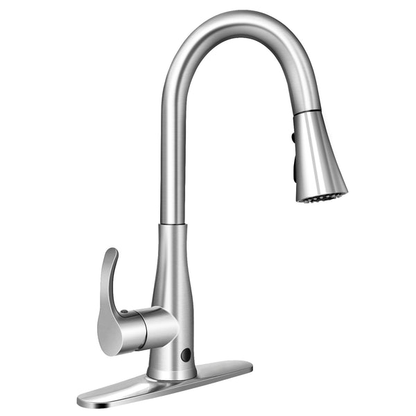 Touchless Kitchen Faucet with 360 Degree Swivel Single Handle Sensor and 3 Mode Sprayer