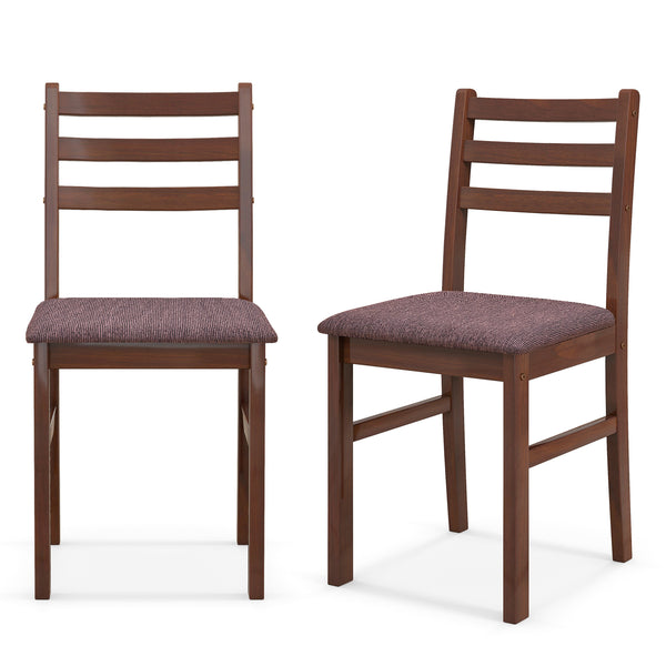 Mid-Century Wooden Dining Chair Set of 2/4 Upholstered Fabric Kitchen Chairs