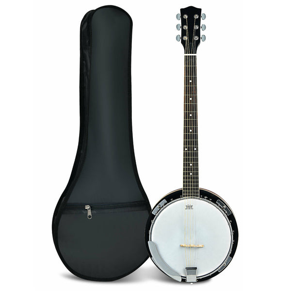 39 Inch Sonart Full Size 6-string 24 Bracket Professional Banjo Instrument with Open Back