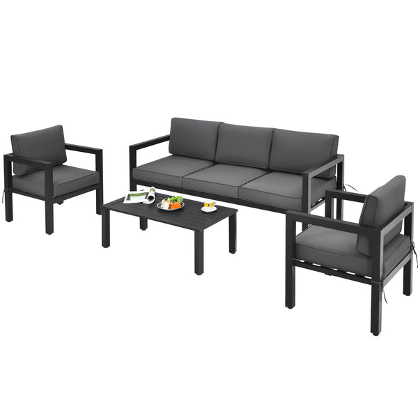 4-Piece Outdoor Furniture Set for Backyard and Poolside
