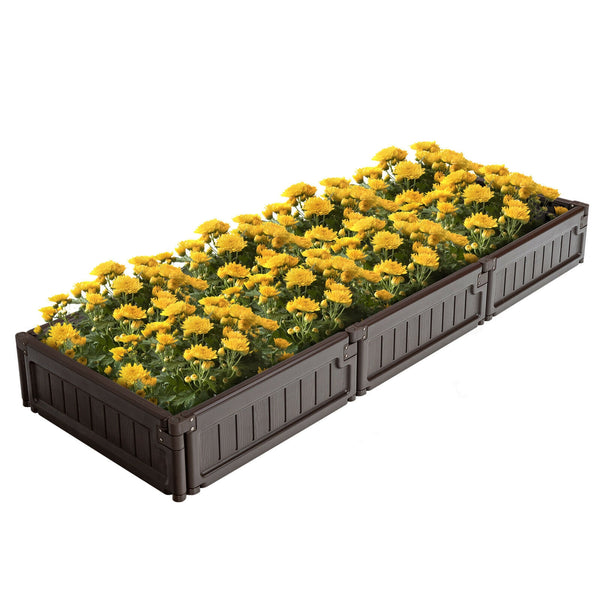 Raised Garden Bed Kit Outdoor Planter Box with Open Bottom Design and Optional Setup Shapes