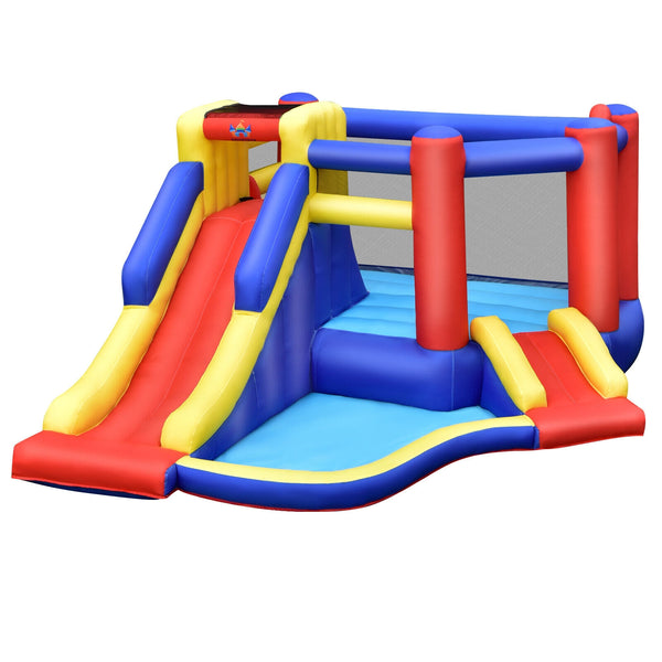 Kids Inflatable Bouncy Castle with Double Slides and Air Blower