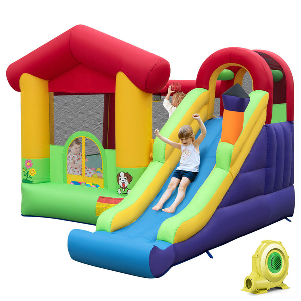 Inflatable Bounce House with Ocean Balls and 735W Air Blower