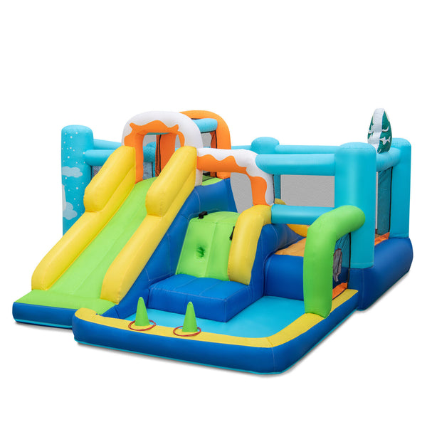 7-in-1 Kids Inflatable Bounce House with Jumping Area without Blower