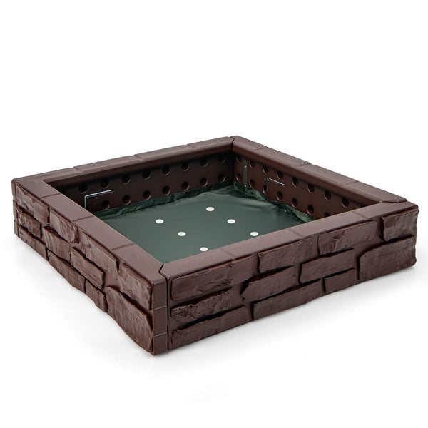 2-In-1 HDPE Kids Sandbox with Cover and Bottom Liner