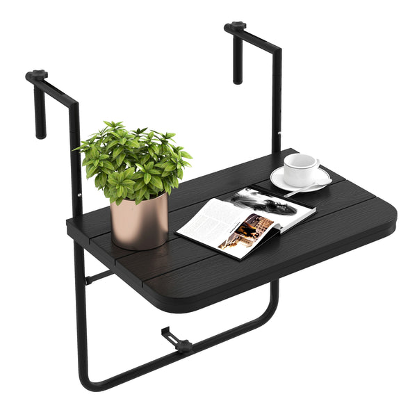 Folding Hanging Table with 3-Level Adjustable Height for Patio Balcony