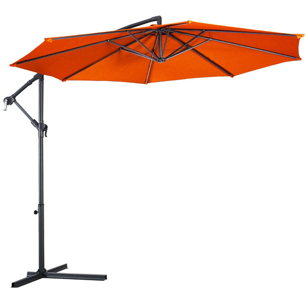 10 Feet Patio Outdoor Sunshade Hanging Umbrella without Weight Base