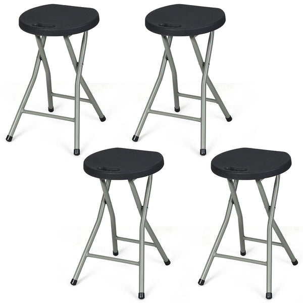 4 pcs Portable Folding Stool Collapsible Round Stool Set