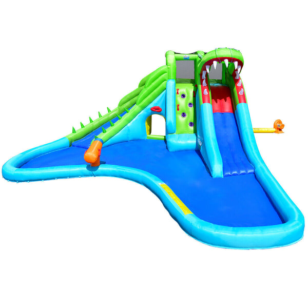 Crocodile Themed Inflatable Dual Slide Bounce House without Blower