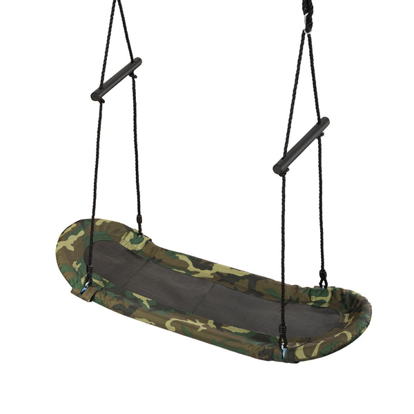 Saucer Tree Swing Surf Kids Outdoor Adjustable Oval Platform Set with Handle