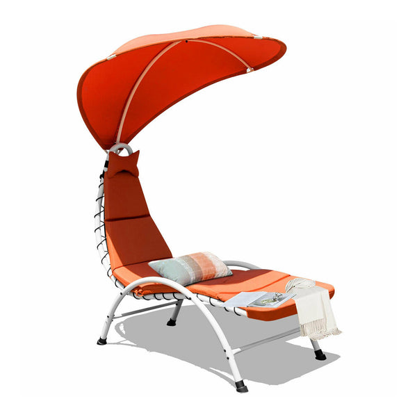 Patio Hammock Chaise Lounger Chair with Canopy