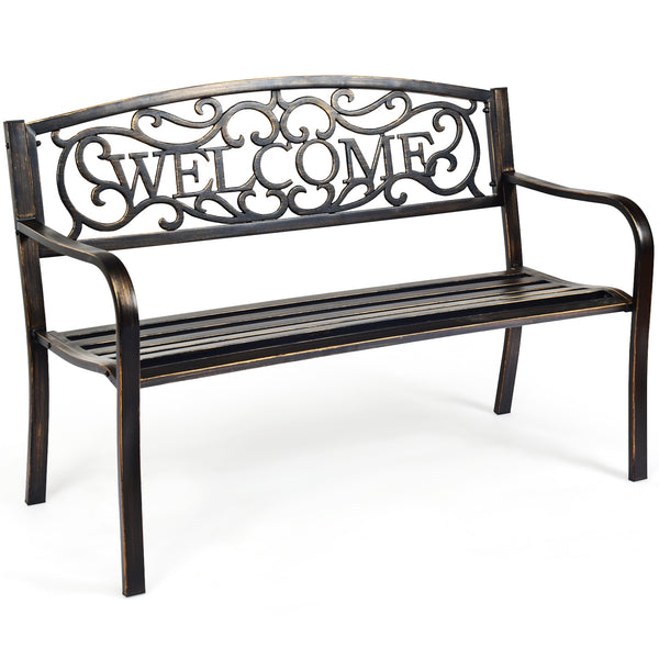 Garden Bench with Elegant Bronze Finish and Durable Metal Frame