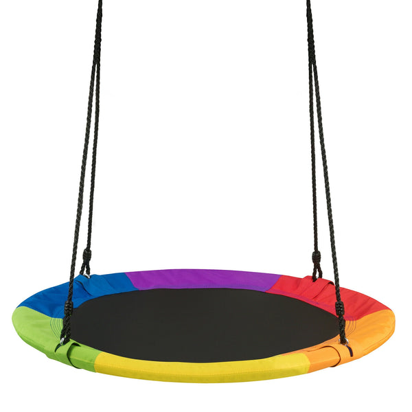 40 Inch 770 lbs Flying Saucer Tree Swing Kids Gift with 2 Tree Hanging Straps