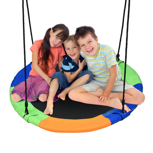 40-Inch Flying Saucer Tree Swing Outdoor Play Set with Adjustable Ropes Gift for Kids