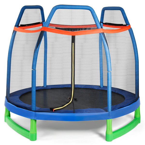 7 Feet Kids Trampoline with Safety Enclosure Net