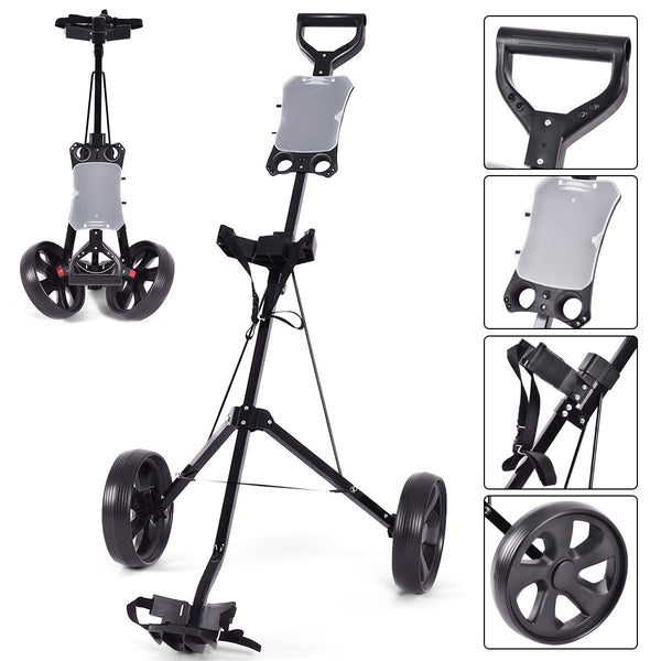 Folding 2 Wheels Push Pull Golf Cart Trolley with Scoreboard