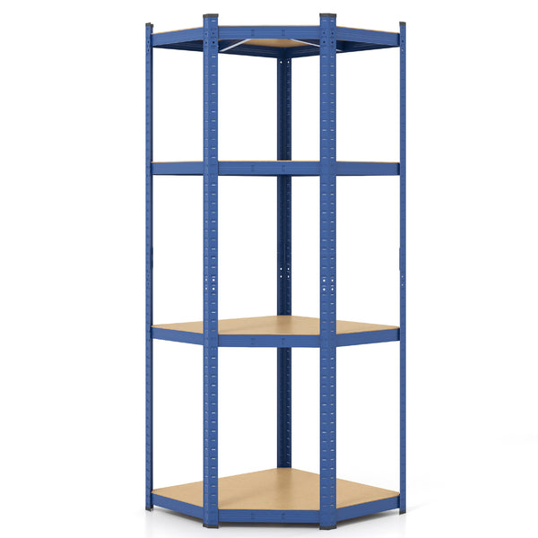 4-Tier Corner Shelving Unit Adjustable Garage Storage Utility Rack for Warehouse