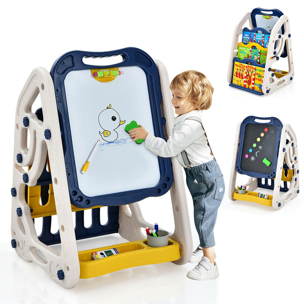 3-in-1 Kids Art Easel Double-Sided Tabletop Easel with Art Accessories