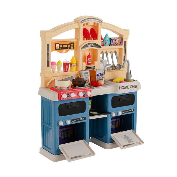 69 Pieces Kitchen Playset Toys with Realistic Lights and Sounds