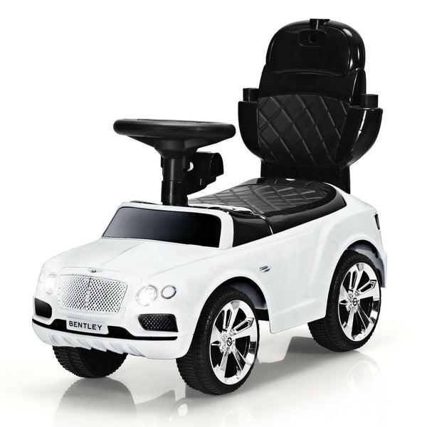 3-in-1 Licensed Bentley Kids Push and Sliding Car with Canopy