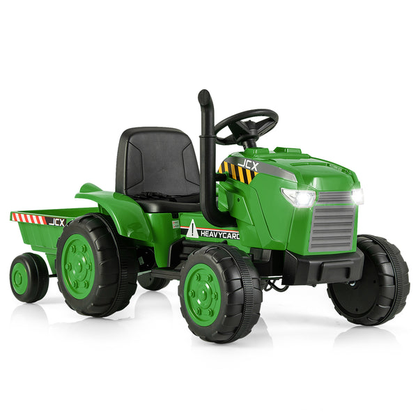 12V Kids Ride On Tractor with Trailer and Remote Control