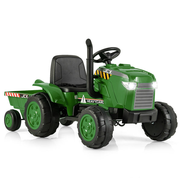 12V Kids Ride On Tractor with Trailer and Remote Control