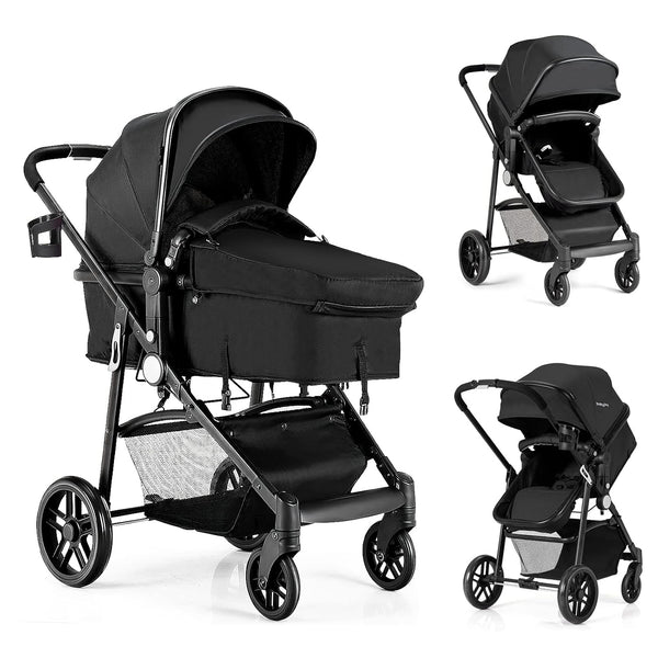 2-in-1 Foldable Pushchair Newborn Infant Baby Stroller