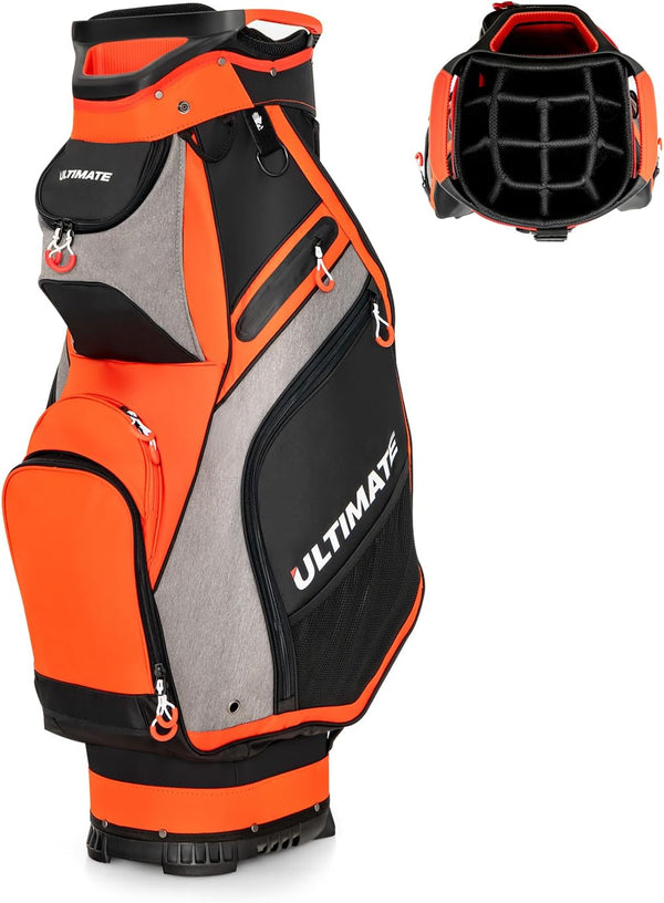 10.5 Inch Golf Cart Bag with 14 Way Dividers and 7 Zippered Pockets