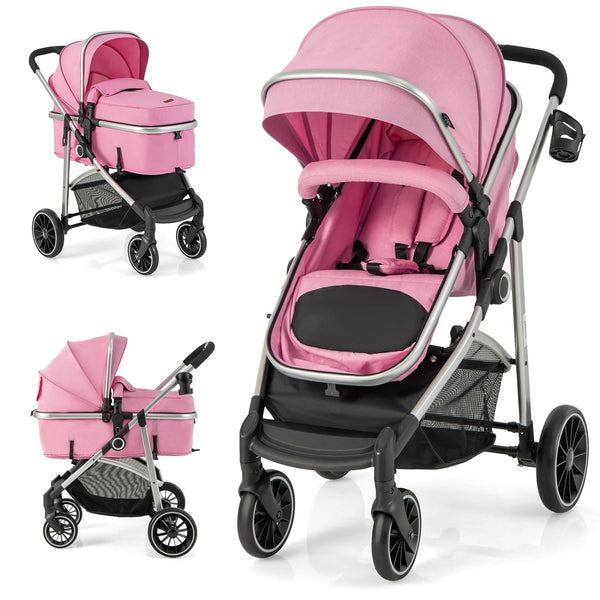 2-in-1 Convertible Baby Stroller with Reversible Seat