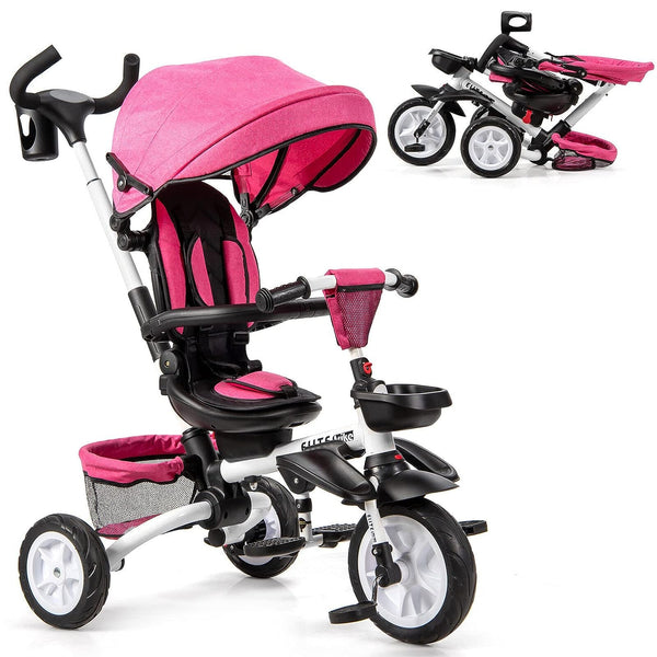 7-in-1 Detachable Baby Stroller with Canopy and Safety Harness