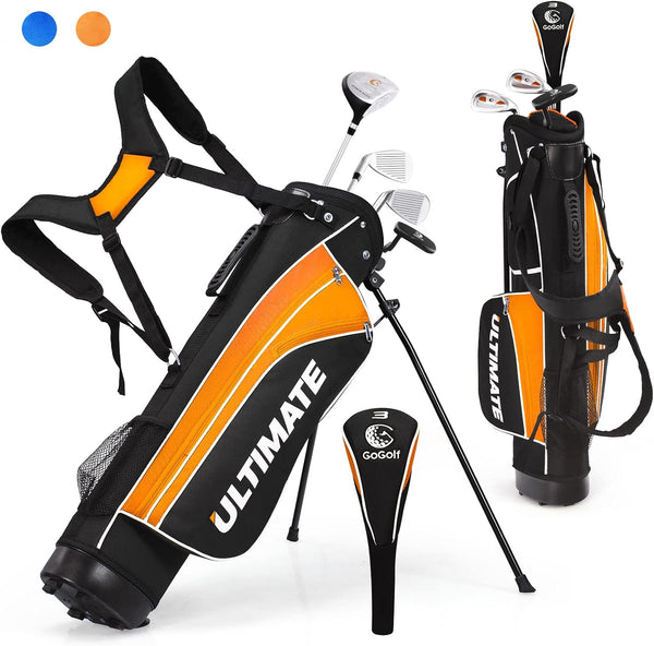 Set of 5 Ultimate Portable Junior Complete Golf Club Set for Kids Age 11+