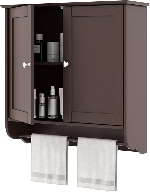 Wall Mounted Bathroom Storage Medicine Cabinet with Towel Bar