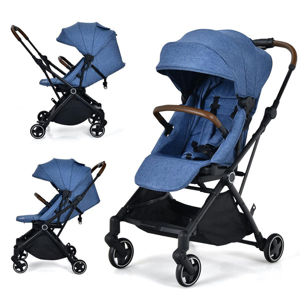 2-in-1 Convertible Aluminum Baby Stroller with Adjustable Canopy