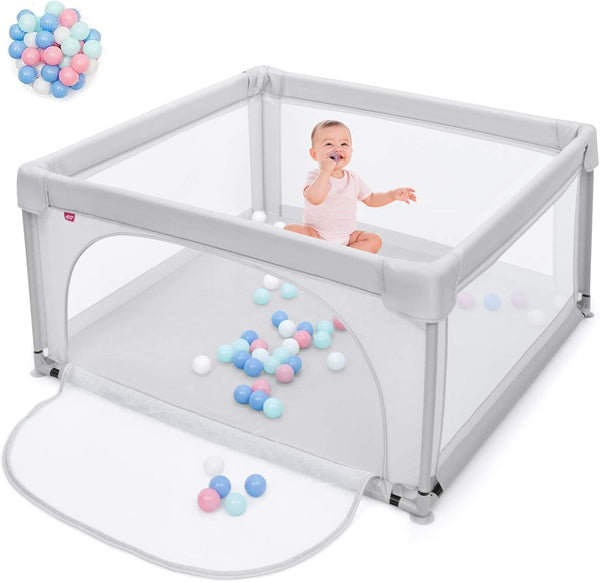 47 x 47 Inch Baby Playpen with 50 Ocean Balls for Baby Infant